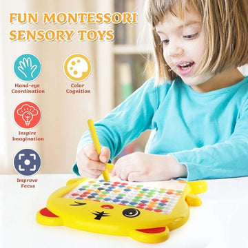 Magnetic Beads Learning Board Toy for Kids | Educational Play & Brain Development Game (Yellow)