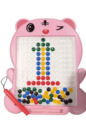 Magnetic Bead Art Board with Stylus for Kids | Fun Drawing & Early Learning Toy (Pink)