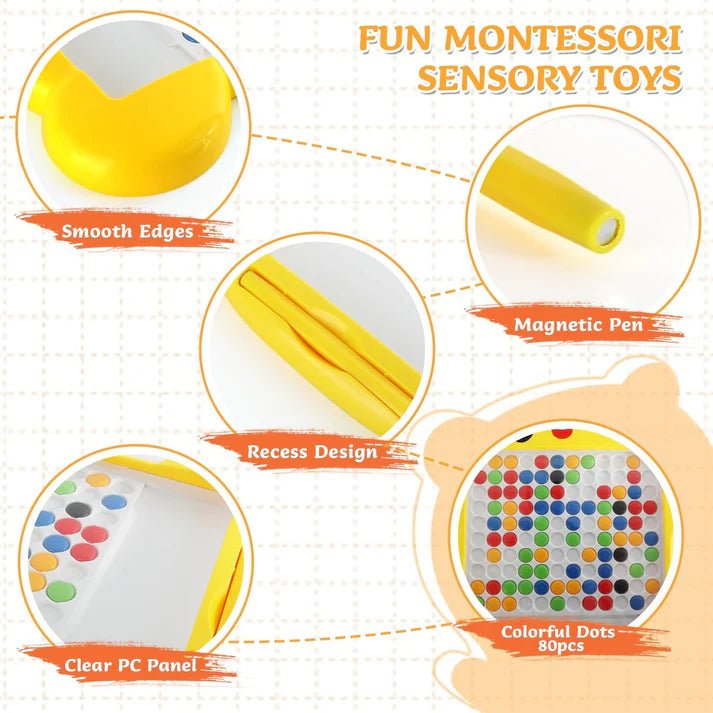 Magnetic Beads Learning Board Toy for Kids | Educational Play & Brain Development Game (Yellow)