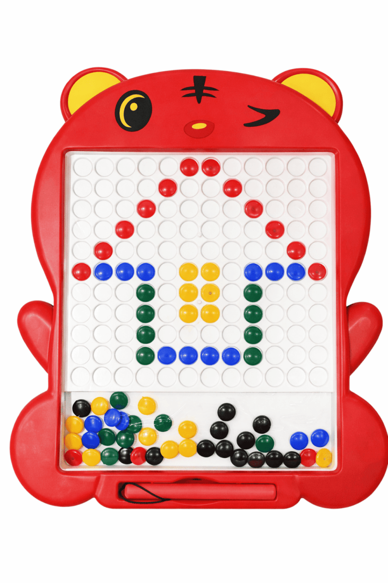 Magnetic Learning Beads Board for Kids – Brain Development Activity Toy(Red)