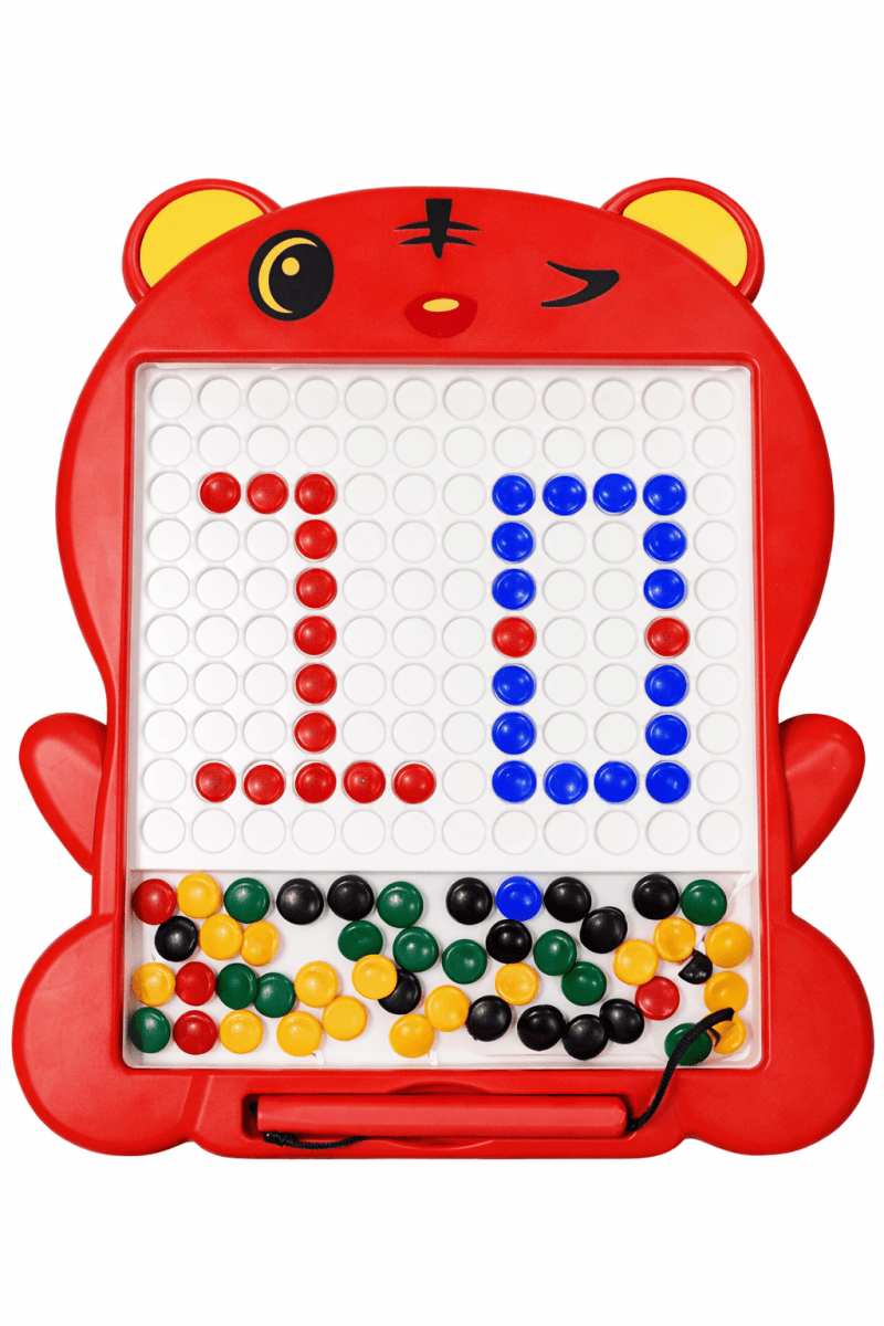 Magnetic Learning Beads Board for Kids – Brain Development Activity Toy(Red)