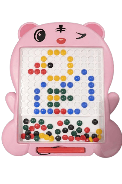 Magnetic Bead Art Board with Stylus for Kids | Fun Drawing & Early Learning Toy (Pink)