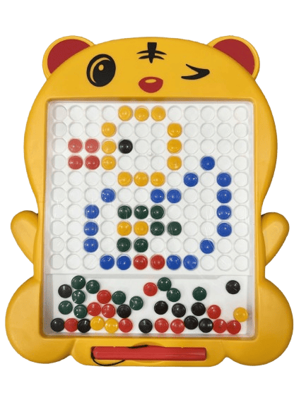 Magnetic Beads Learning Board Toy for Kids | Educational Play & Brain Development Game (Yellow)