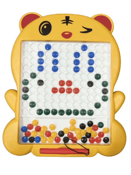Magnetic Beads Learning Board Toy for Kids | Educational Play & Brain Development Game (Yellow)